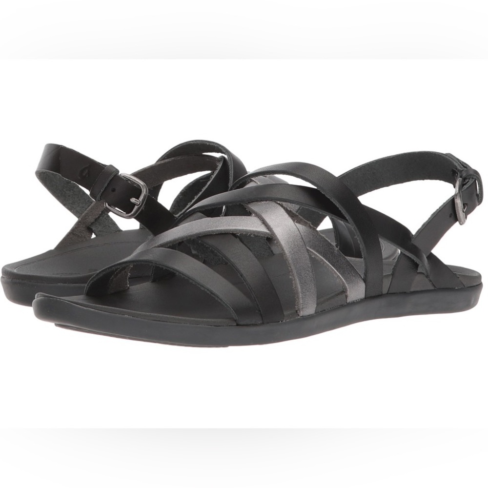 OluKai Black and Gray Women's Sandals